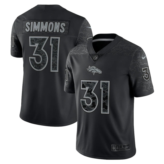 mens nike justin simmons black denver broncos rflctv limited jersey